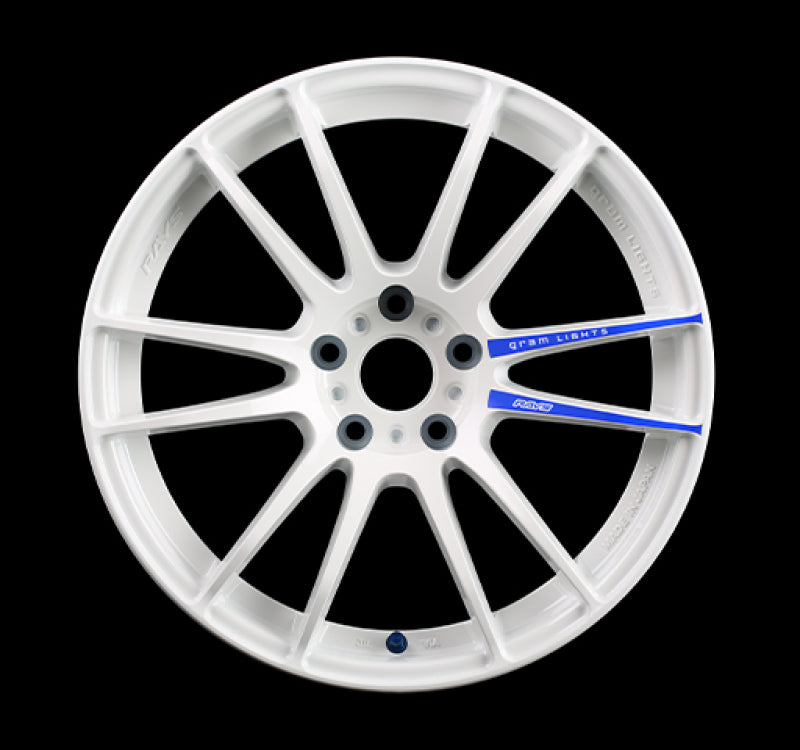 Gram Lights 57xtreme Spec-D 18x9.5 +22 5-114.3 White Wheel - Mammoth Racing -