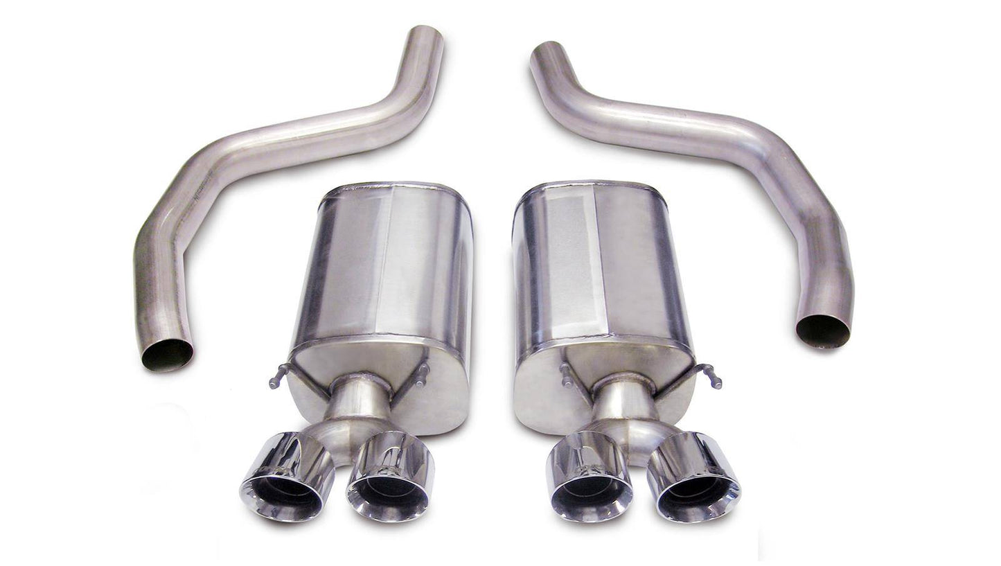 Corsa 06-13 Chevy Corvette C6 Z06 7.0L / 09-13 ZR1 6.2L Polished AxleBack Exhaust w/4.5in Twin Tips - Mammoth Racing -