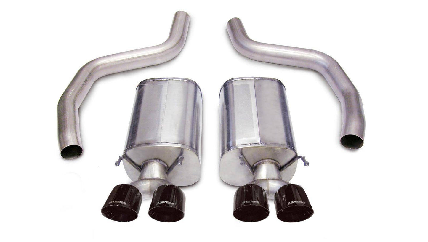 Corsa 06-13 Chevy Corvette C6 Z06 7.0L / 09-13 ZR1 6.2L Black PVD AxleBack Exhaust w/4.5in Twin Tips - Mammoth Racing -