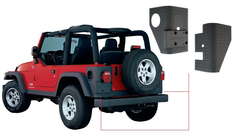 Bushwacker 97-06 Jeep Wrangler Trail Armor Rear Corners - Black - My Store