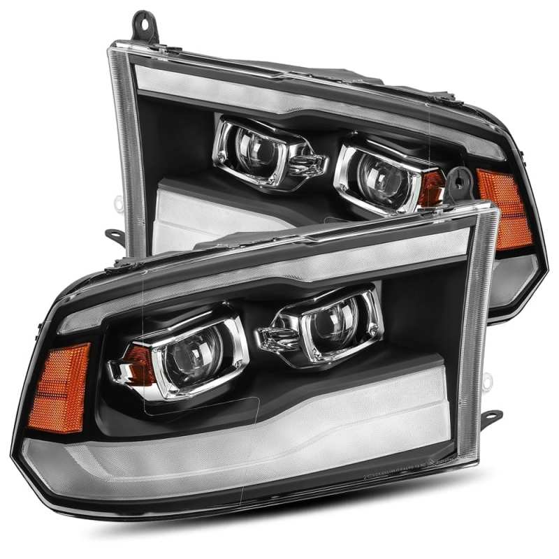 AlphaRex 09-18 Dodge Ram 1500HD PRO-Series Projector Headlights Plank Style Black w/Seq Signal/DRL - My Store