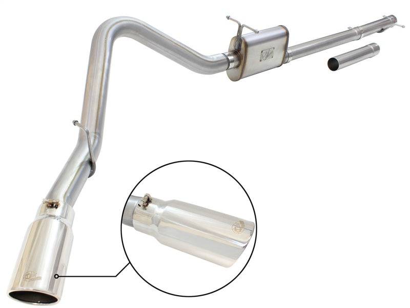 aFe MACHForce XP Exhaust 3in-3.5in SS Single Side Ext CB w/ Polish Tip 99-04 Ford F-250 V8 5.4L/6.8L - My Store