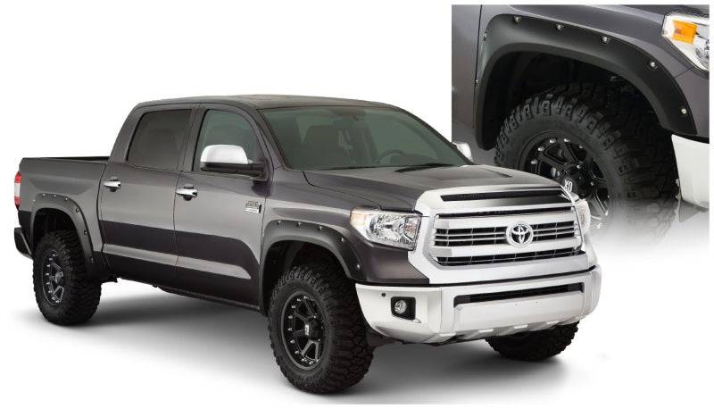 Bushwacker 14-18 Toyota Tundra Fleetside Pocket Style Flares 4pc 66.7/78.7/97.6in Bed - Black - Mammoth Racing -