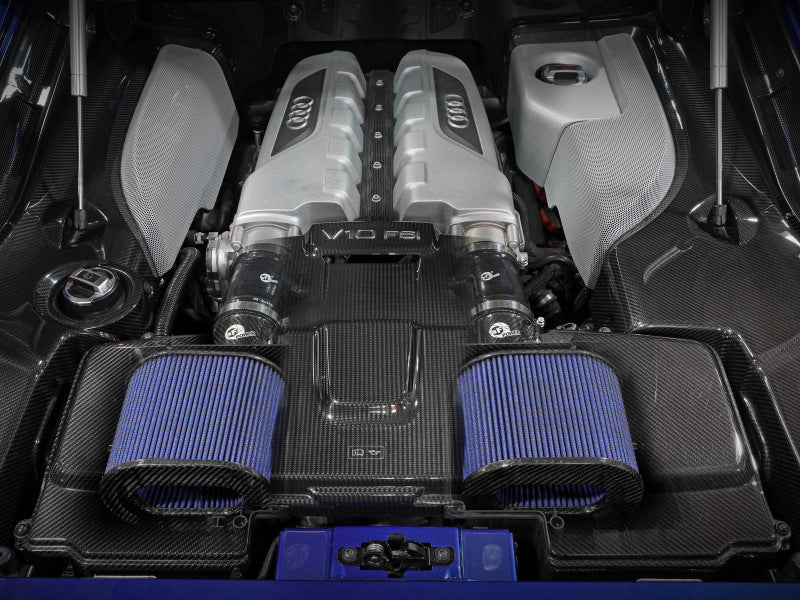 aFe 15-21 Lamborghini Huracan V10-5.2L Track Series Intake System w/ Pro 5R Filter - Mammoth Racing -