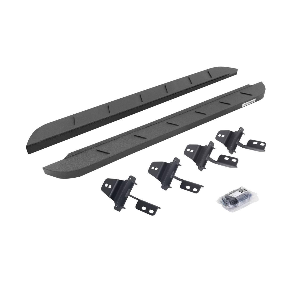Go Rhino 07-18 Jeep Wrangler JK 2DR Rb10 Slim Running Boards Kit (Incl. Brackets) - Bedliner Coating - Mammoth Racing -