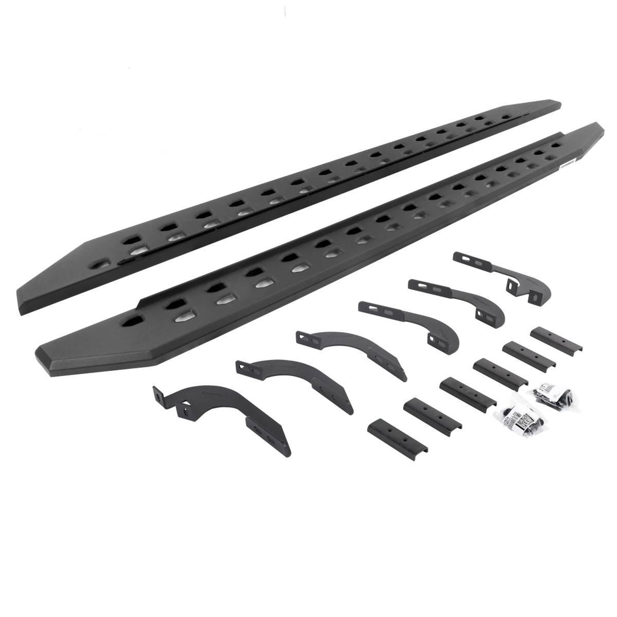 Go Rhino 05-22 Toyota Tacoma DC 4DR Rb20 Slim Running Boards Kit (Incl. Brackets) - Tex. Blk - Mammoth Racing -