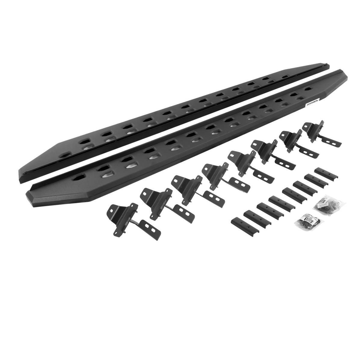 Go Rhino 18-22 Jeep Wrangler JLU 4DR Rb20 Slim Running Boards Kit (Incl. Brackets) - Tex. Blk - Mammoth Racing -