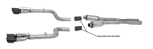 Gibson 15-19 Dodge Challenger SRT Hellcat 6.2l 3in Cat-Back Dual Exhaust - Black Elite (Ceramic) - Mammoth Racing -