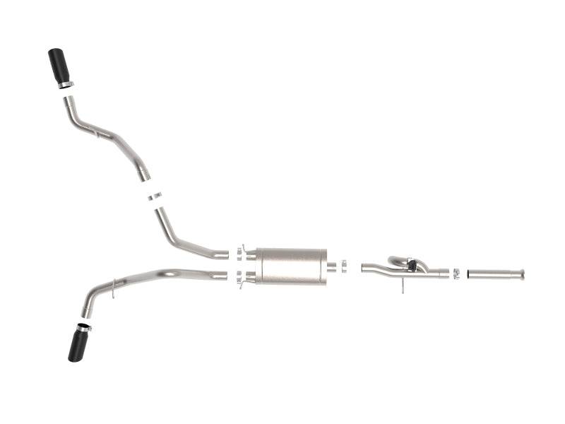 aFe Gemini XV 3in 304 SS Cat-Back Exhaust 09-18 GM Trucks V6-4.3/V8-4.8/5.3L w/ Black Tips - My Store