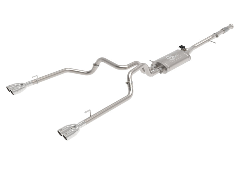 aFe Gemini XV 3in 304 SS Cat-Back Exhaust w/ Cutout 19-21 GM Silverado/Sierra 1500 V8- w/ Black Tips - Mammoth Racing -