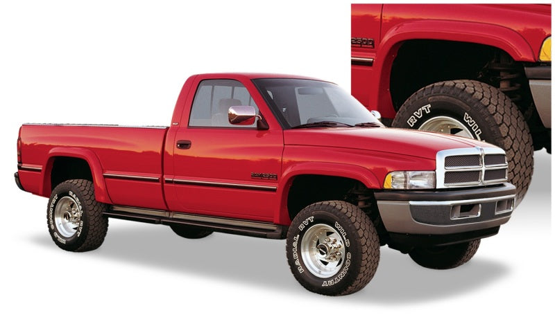 Bushwacker 94-01 Dodge Ram 1500 Fleetside Extend-A-Fender Style Flares 4pc 78.0/96.0in Bed - Black - My Store