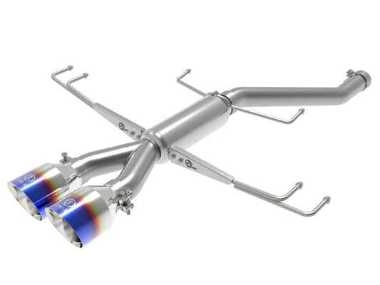 aFe Takeda 2.5in 304SS Axle-Back Exhaust System 17-19 Honda Civic Type R L4-2.0L (t) - BL Flame Tip - Mammoth Racing -