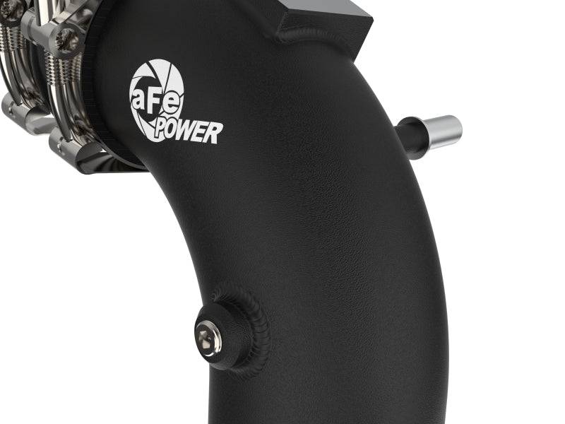 aFe 21+ Ford F-150 V6-3.5L (tt) BladeRunner 3in to 3.5in Aluminum Cold Charge Pipe Black - My Store
