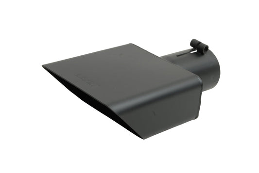 Gibson Rectangle Sport Tip - Left - 6x2.75in OD/2.5in Inlet/6in Length - Black Ceramic - Mammoth Racing -