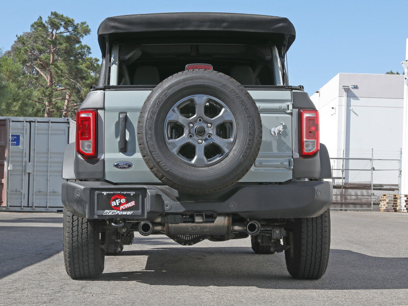 aFe 2021+ Ford Bronco L4-2.3L (t) / V6-2.7L (tt) Vulcan 3in. to 2.5in. SS Cat-Back - Carbon - Mammoth Racing -