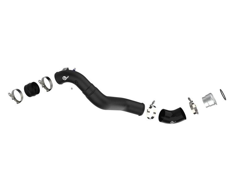 aFe 21+ Ford F-150 V6-3.5L (tt) BladeRunner 3in to 3.5in Aluminum Cold Charge Pipe Black - My Store