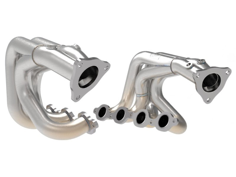 aFe Twisted 304SS Header 2020 Chevy Corvette (C8) 6.2L V8 - Brushed - Mammoth Racing -