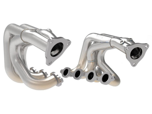 aFe Twisted 304SS Header 2020 Chevy Corvette (C8) 6.2L V8 - Brushed - Mammoth Racing -