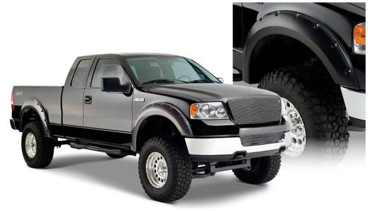 Bushwacker 04-08 Ford F-150 Styleside Pocket Style Flares 4pc 66.0/78.0/96.0in Bed - Black - Mammoth Racing -