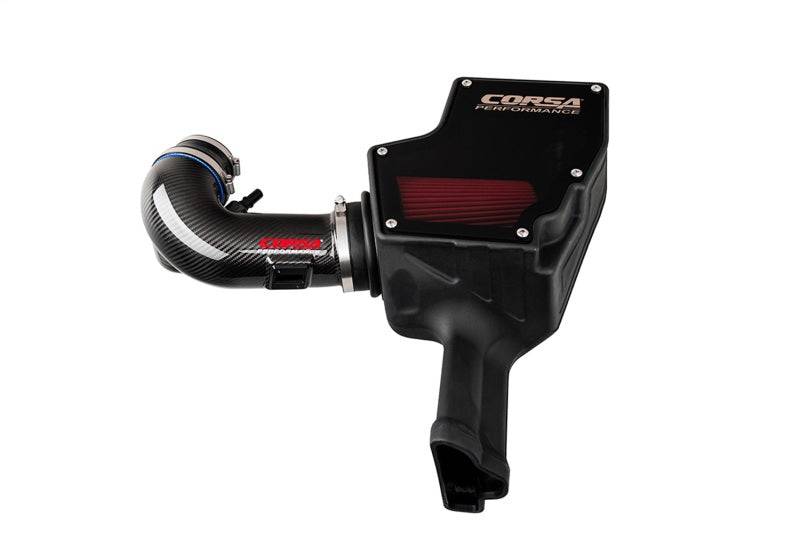 Corsa 18-22 Ford Mustang GT 5.0L V8 Carbon Fiber Air Intake w/ DryTech 3D No Oil - Mammoth Racing -