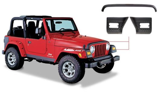 Bushwacker 97-06 Jeep Wrangler Trail Armor Hood Stone Guard and 2 Front Corners - Black - My Store