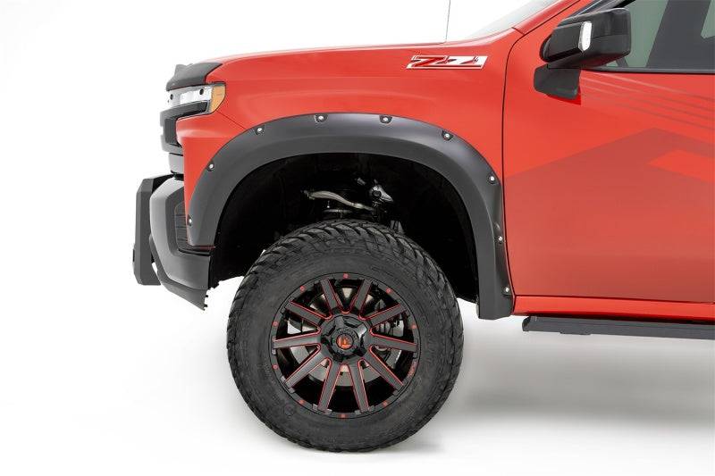 Bushwacker 19-21 Chevrolet Silverado 1500 Pocket Style Flares 4pc - Black - Mammoth Racing -