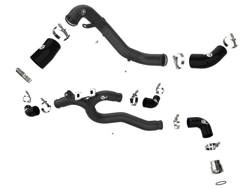AFE 18-22 Kia Stinger V6-3.3L BladeRunner Alum Hot/Cold Charge Pipe Kit Black - My Store