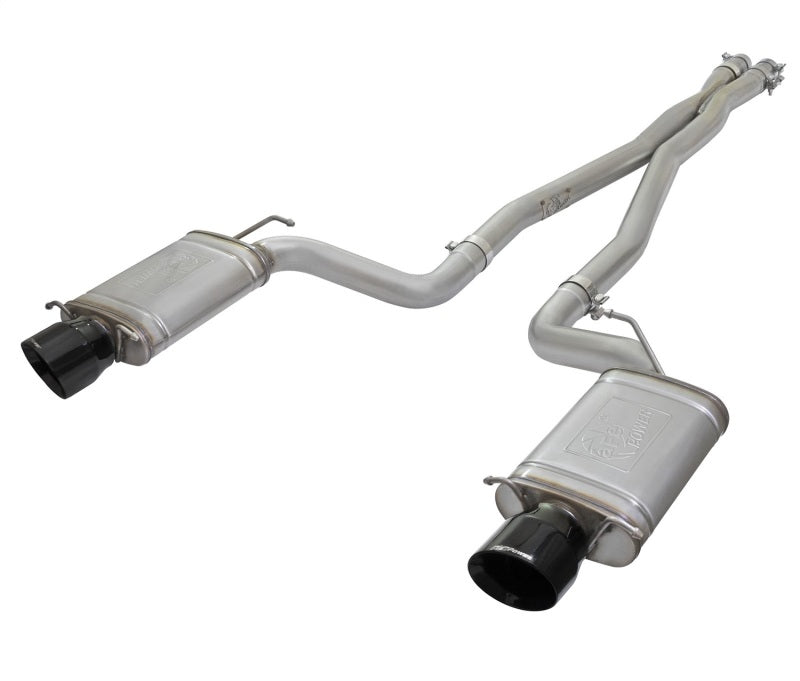 aFe Mach Force-Xp 3in CB Stainless Steel Dual Exhaust System w/ Black Tips 09-15 Cadillac CTS-V - Mammoth Racing -