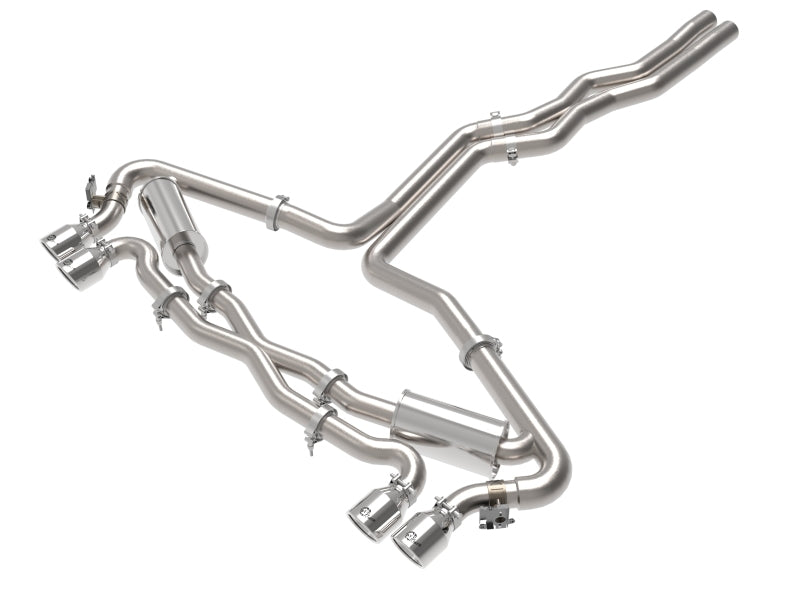aFe 20-22 Audi RS6 Avant V8 4L(tt) MACH Force-Xp 3in to 2.5in 304 SS Cat-Back Exhaust w/Polished Tip - Mammoth Racing -