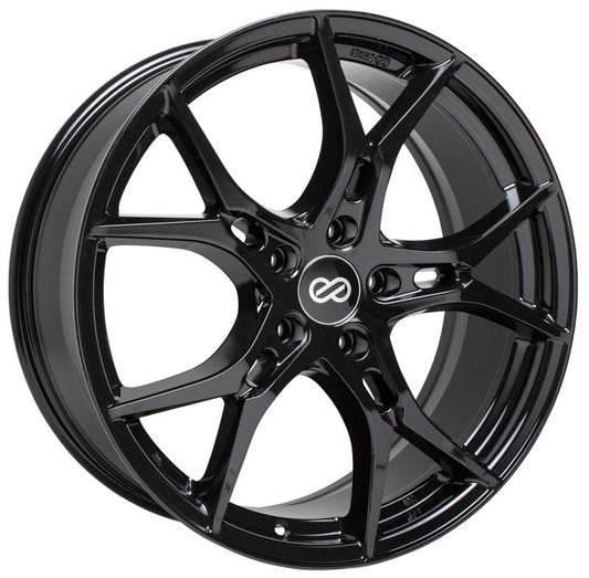 Enkei Vulcan 17x7.5 45mm Offset 5x114.3 Bolt 72.6mm Bore Gloss Black Wheel - Mammoth Racing -