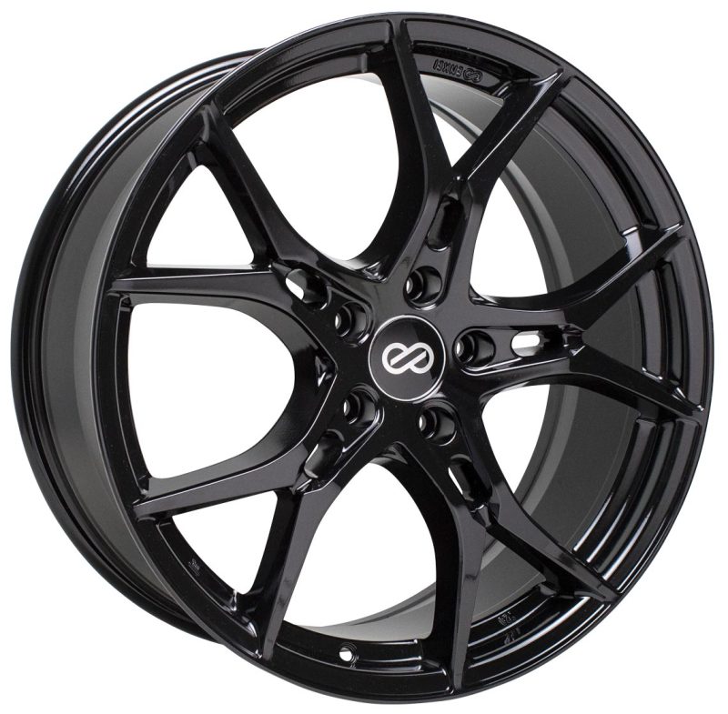 Enkei Vulcan 17X7.5 38mm Offset 5x114.3 Bolt 72.6mm Bore Gloss Black Wheel - Mammoth Racing -