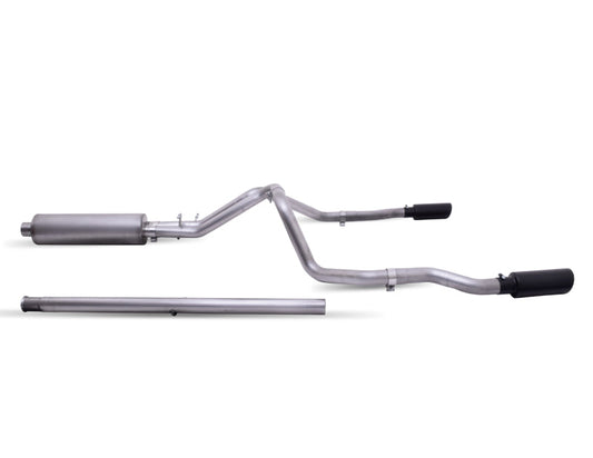 Gibson 19-22 Chevrolet Silverado 1500 Custom 5.3l 3in/2.5in Cat-Back Dual Split Exhaust- Black Elite - Mammoth Racing -