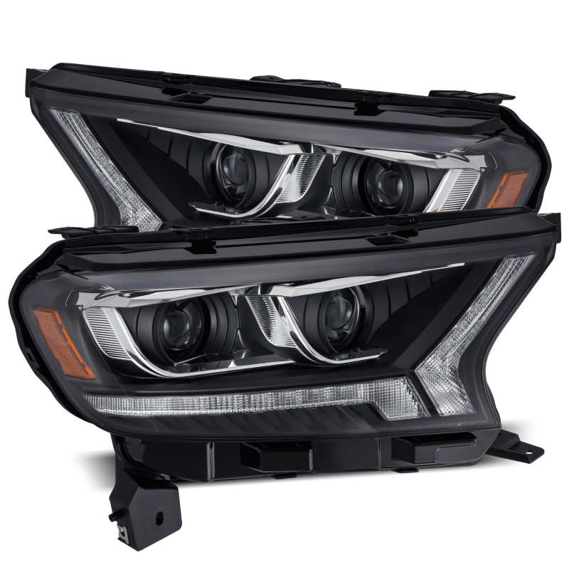 AlphaRex 2019+ Ford Ranger PRO-Series Proj Headlights Plank Style Black w/Seq Signal/DRL - Mammoth Racing -