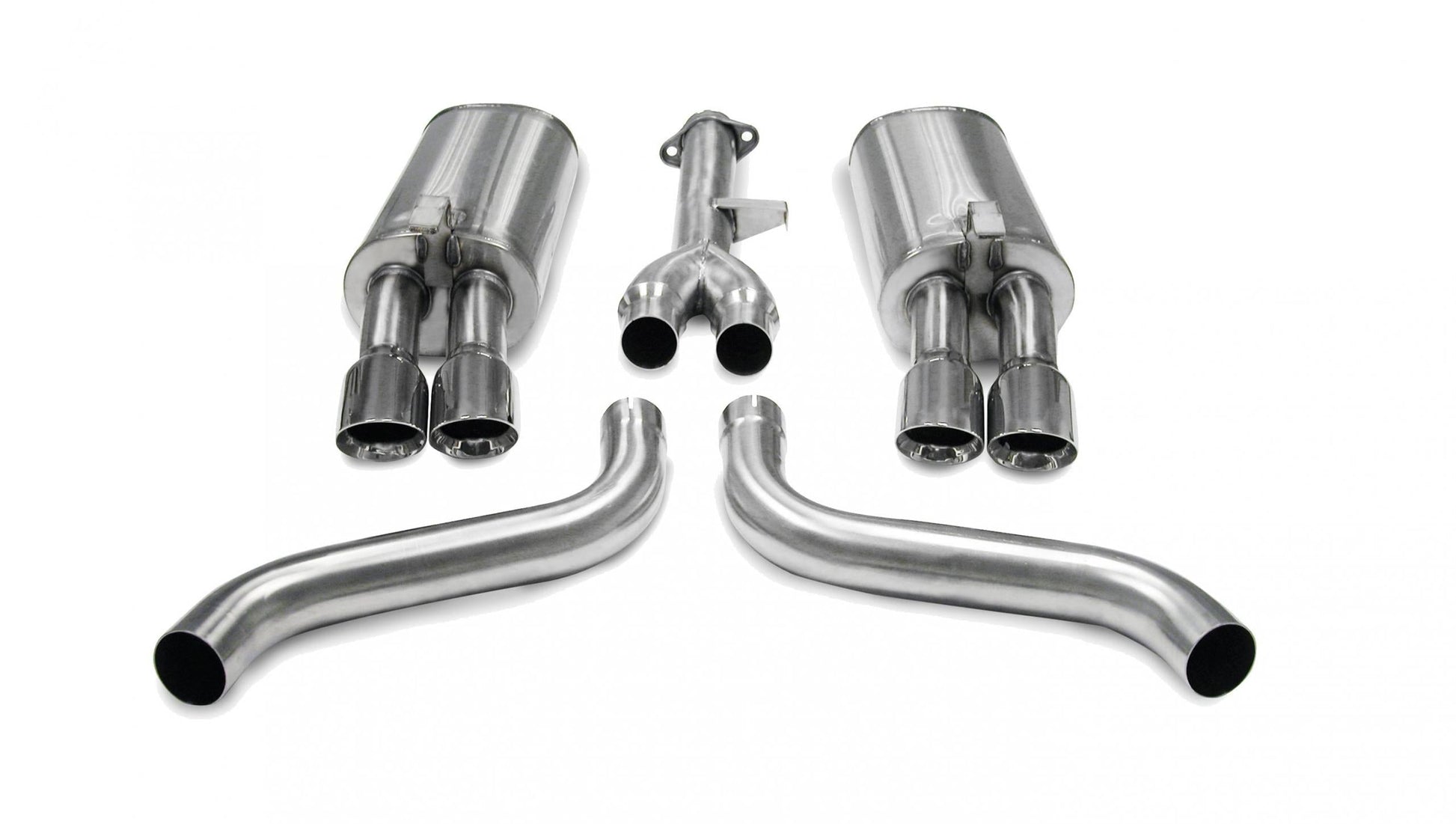 14115 Corsa 2.5 Inch Cat-Back Sport Dual Exhaust Polished 3.5 Inch Tips 86-91 Corvette C4 5.7L V8 L98 Stainless Steel Corsa Performance - Mammoth Racing -COR14115