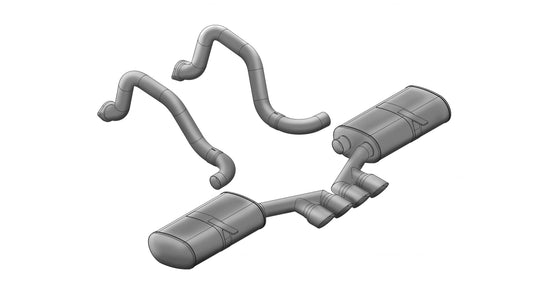 14139 Corsa 2.5 Inch Axle-Back Sport Dual Exhaust Tigershark 3.5 Inch Polished Tips 97-04 Corvette/Z06 5.7L Stainless Steel Corsa Performance - Mammoth Racing -COR14139