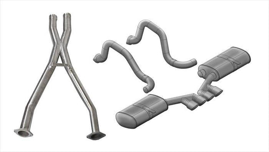 14139CB Corsa 2.5 Inch Cat-Back Sport Dual Exhaust Tigershark 3.5 Inch Polished Tips 97-04 Corvette / Z06 5.7L Stainless Steel Corsa Performance - Mammoth Racing -COR14139CB