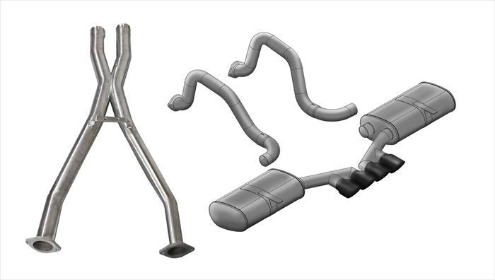14139CBBLK Corsa 2.5 Inch Cat-Back Sport Dual Exhaust Tigershark 3.5 Inch Black Tips 97-04 Corvette / Z06 5.7L Stainless Steel Corsa Performance - Mammoth Racing -COR14139CBBLK