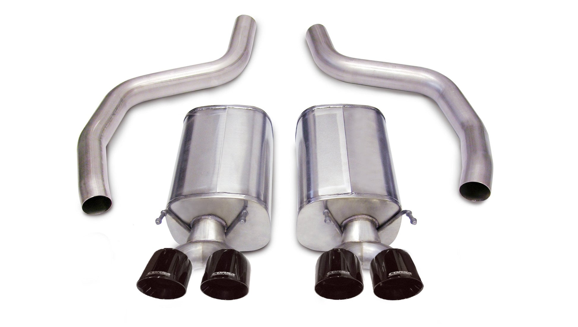 14164BLK Corsa 3.0 Inch Axle-Back Sport Dual Exhaust Twin 4.0 Inch Black Tips 06-13 Corvette Z06 7.0L/ZR1 6.2L Stainless Steel Corsa Performance - Mammoth Racing -COR14164BLK