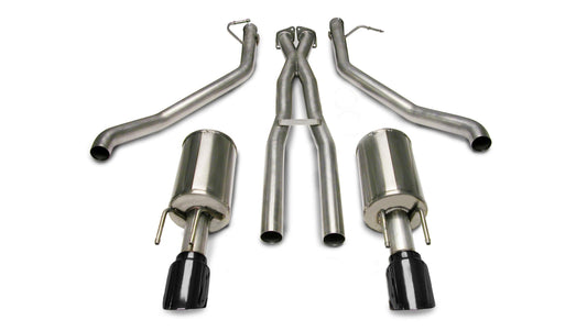 Corsa 14189BLK 2.5 Inch Cat-Back Plus X-Pipe Sport Exhaust Dual Rear Exit - Mammoth Racing -COR14189BLK