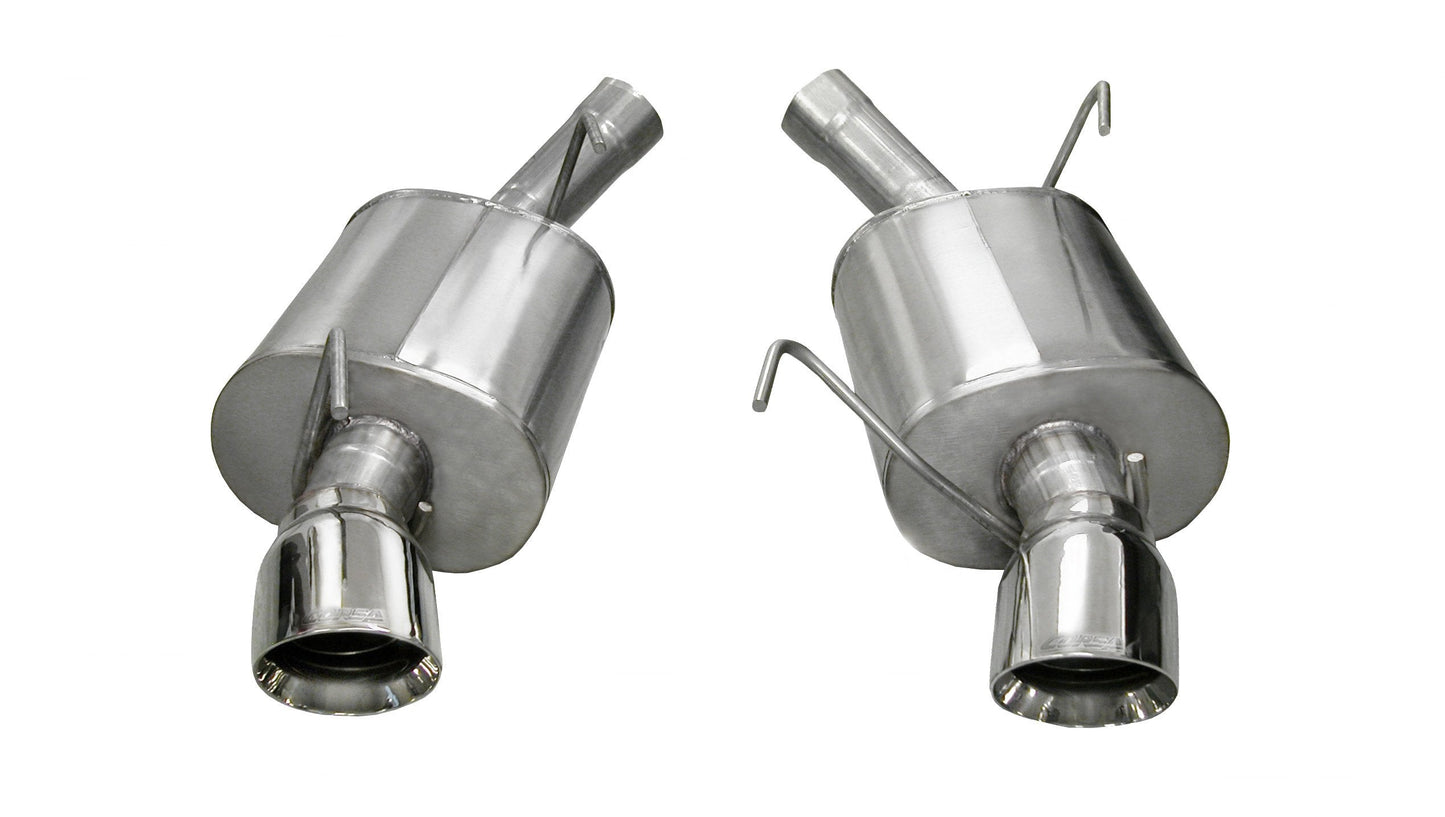 14311 Corsa 2.5 Inch Axle-Back Sport Dual Exhaust Polished 4.0 Inch Tips 05-10 Mustang GT 4.6L/Shelby GT500 5.4L Stainless Steel Corsa Performance - Mammoth Racing -COR14311