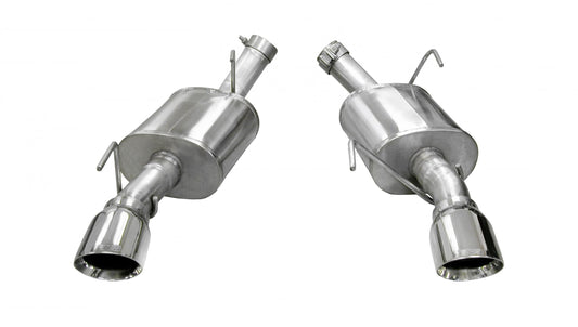 14314 Corsa 2.5 Inch Axle-Back Xtreme Dual Exhaust Polished 4.0 Inch Tips 05-10 Mustang GT 4.6L/Shelby GT500 5.4L Stainless Steel Corsa Performance - Mammoth Racing -COR14314