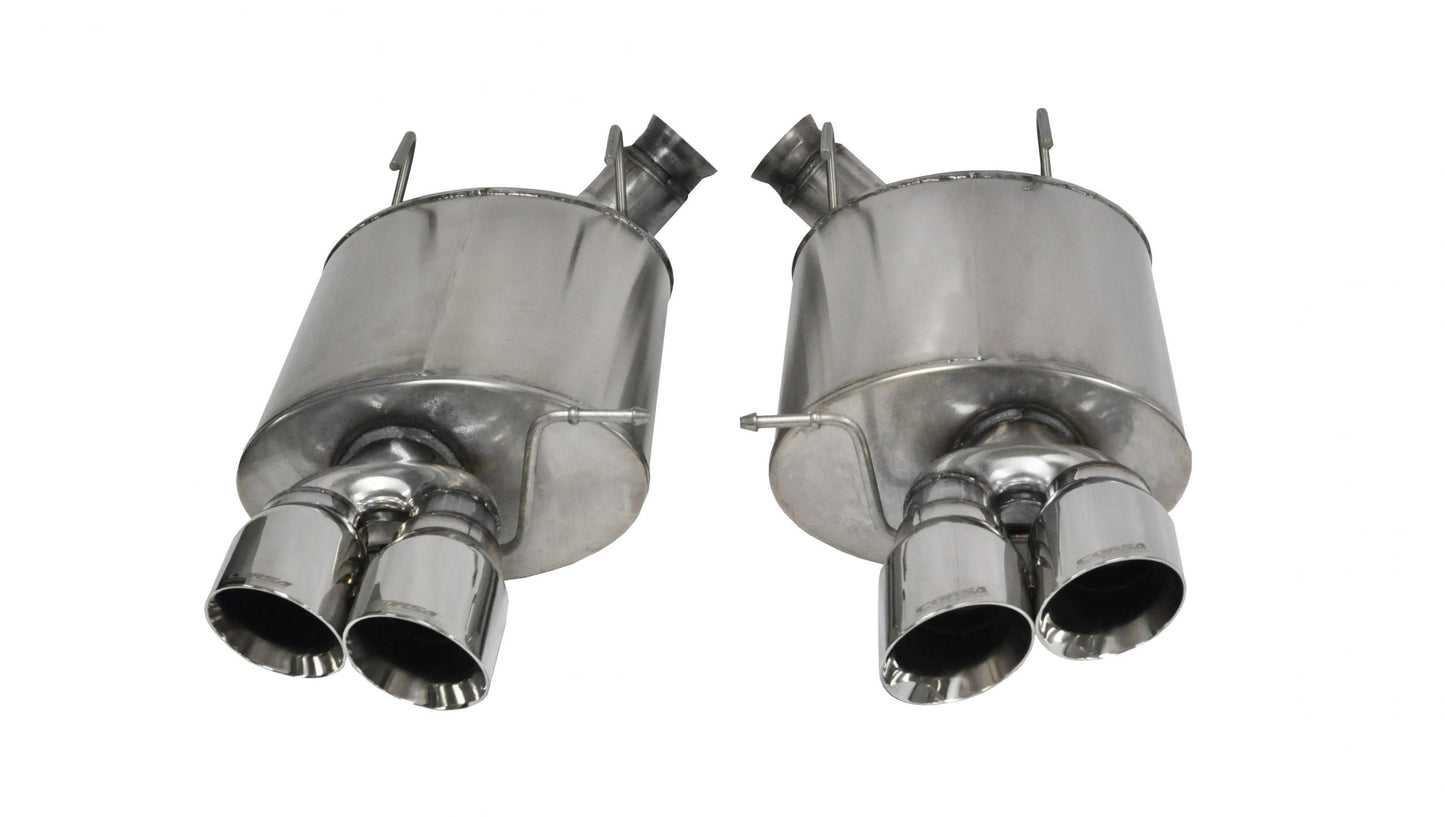 14321 Corsa 3.0 Inch Axle-Back Sport Dual Exhaust Polished 4.0 Inch Tips 13-14 Mustang Shelby GT500 5.8L Stainless Steel Corsa Performance - Mammoth Racing -COR14321