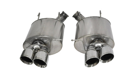 14321 Corsa 3.0 Inch Axle-Back Sport Dual Exhaust Polished 4.0 Inch Tips 13-14 Mustang Shelby GT500 5.8L Stainless Steel Corsa Performance - Mammoth Racing -COR14321
