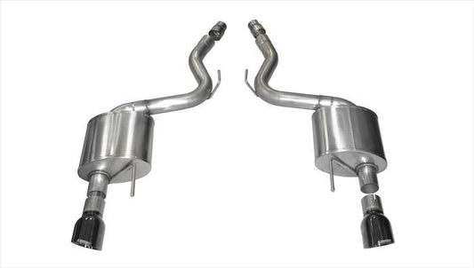 14326BLK Corsa 3.0 Inch Axle-Back Sport Dual Exhaust Black 4.5 Inch Tips 15-17 Mustang GT Fastback 5.0L Stainless Steel Corsa Performance - Mammoth Racing -COR14326BLK