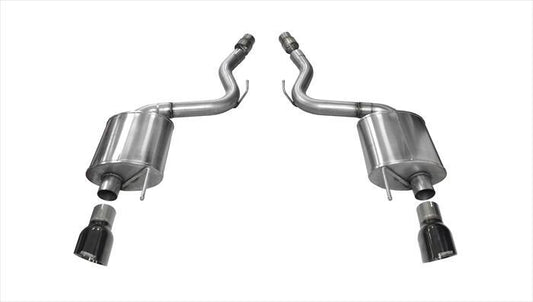 14329BLK Corsa 3.0 Inch Axle-Back Touring Dual Exhaust Black 4.5 Inch Tips 15-17 Mustang GT Fastback 5.0L Stainless Steel Corsa Performance - Mammoth Racing -COR14329BLK