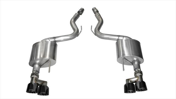 Corsa 14334BLK 3.0 Inch Axle-Back Sport Dual Exhaust Black 4.0 Inch Tips - Mammoth Racing -COR14334BLK