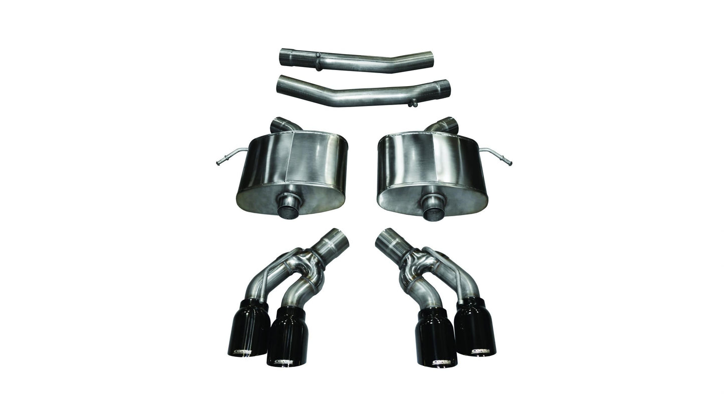 14358BLK Corsa 2.75 Inch Axle-Back Xtreme Dual Exhaust 4.0 Inch Black Tips 16-Present Cadillac CTS-V Sedan 6.2L V8 Stainless Steel Corsa Performance - Mammoth Racing -COR14358BLK