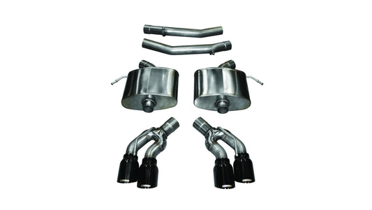 14358BLK Corsa 2.75 Inch Axle-Back Xtreme Dual Exhaust 4.0 Inch Black Tips 16-Present Cadillac CTS-V Sedan 6.2L V8 Stainless Steel Corsa Performance - Mammoth Racing -COR14358BLK