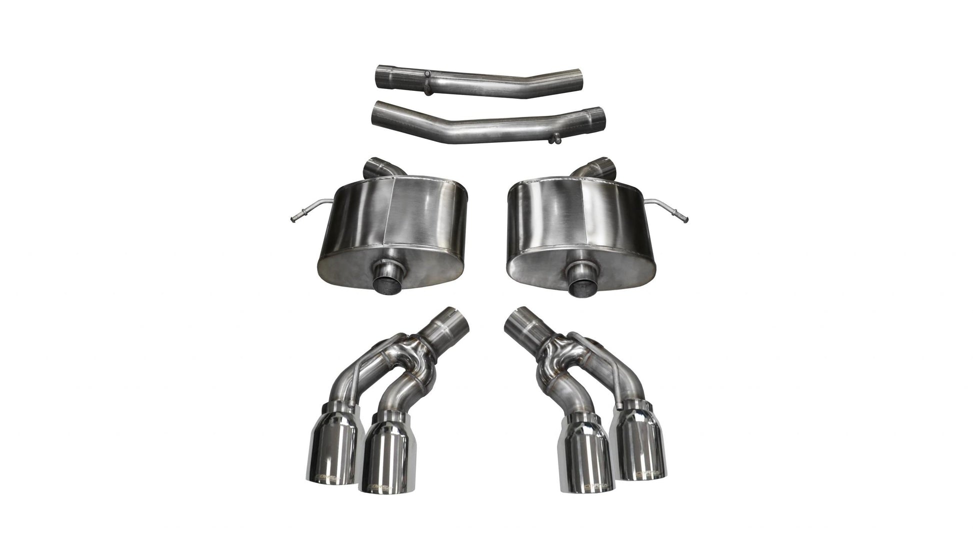 14358 Corsa 2.75 Inch Axle-Back Xtreme Dual Exhaust 4.0 Inch Polished Tips 16-Present Cadillac CTS-V Sedan 6.2L V8 Stainless Steel Corsa Performance - Mammoth Racing -COR14358