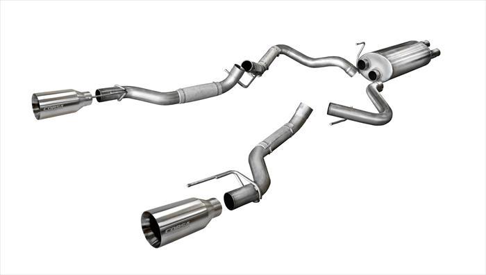 Corsa 14397 3.0 Inch Cat-Back Sport Dual Rear Exhaust 5 Inch Satin Polished Tips - Mammoth Racing -COR14397